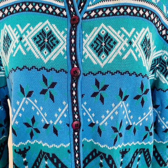 First Issue American Design 100% Cotton Aztec Geometric Tribal Cardigan Sweater - Picture 4 of 7